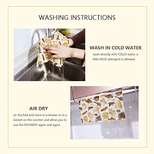 Envoltorio Cera de Abeja Reutilizable,Beeswax Wraps,Paquete de 4 pauqete de Envoltorios Puede Almacenar Alimento,es una Alternativa Sostenible Eficaz para la Película Adhesiva,Eco Friendl Zero Waste