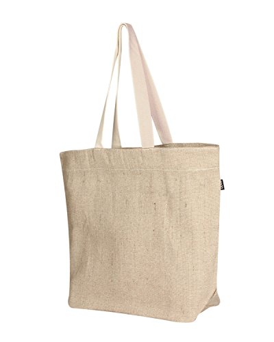 EONO Grande de la lona tote bag tela bolso de compras verduras reutilizables respetuosa del medio ambiente de ultramarinos de hombro de yute bolso de tela mujer- Llanura Natural | 0501