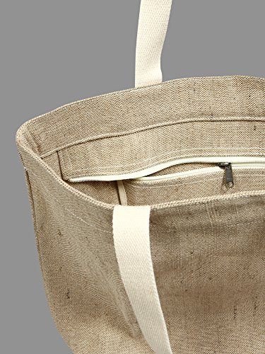 EONO Grande de la lona tote bag tela bolso de compras verduras reutilizables respetuosa del medio ambiente de ultramarinos de hombro de yute bolso de tela mujer- Llanura Natural | 0501