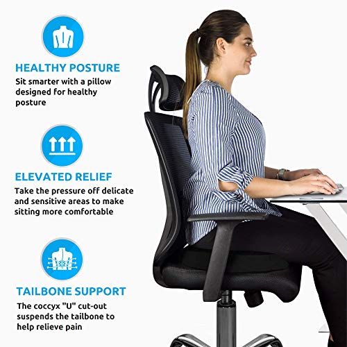 Ergonomic Innovations Cóccix Donut almohada cojín para hemorroides - sentada de firmeza