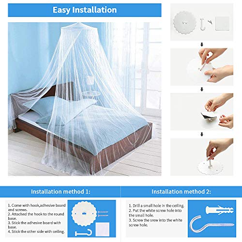 esafio Mosquito Net Mosquitera Universal de Color Blanco con Diseño de Cúpula y Mosquitera de Fácil