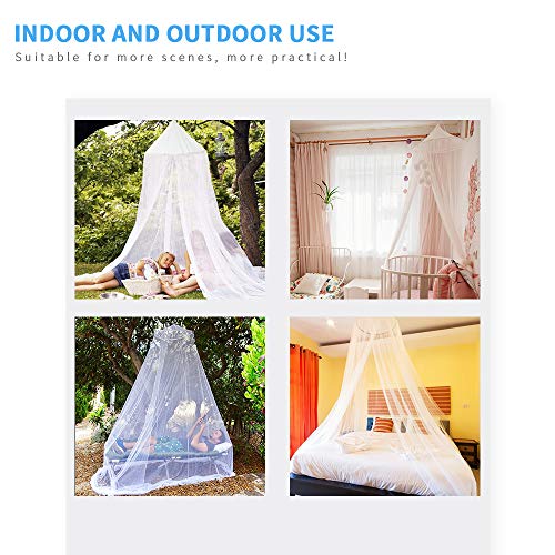 esafio Mosquito Net Mosquitera Universal de Color Blanco con Diseño de Cúpula y Mosquitera de Fácil