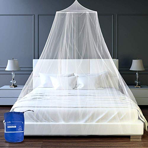 esafio Mosquito Net Mosquitera Universal de Color Blanco con Diseño de Cúpula y Mosquitera de Fácil