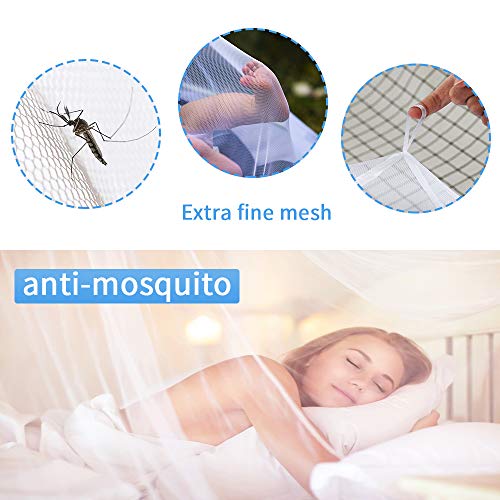 esafio Mosquito Net Mosquitera Universal de Color Blanco con Diseño de Cúpula y Mosquitera de Fácil