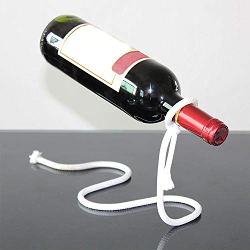 Escultura De Vino 3D Creative Craft Chain Wine Rack Magic Suspended Alcohol Bottle Holder Cuerda Blanca Wine Bottle Holder Práctico Home Kitchen Bar, España