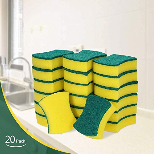 esonmus 20pcs Estropajo Mágicas de Limpieza Esponja Multiusos Exfoliante Esponja Manchas Quitar Limpieza Scrubber Cepillo para Lavar Platos de Doble Cara para Garaje Cocina Baño