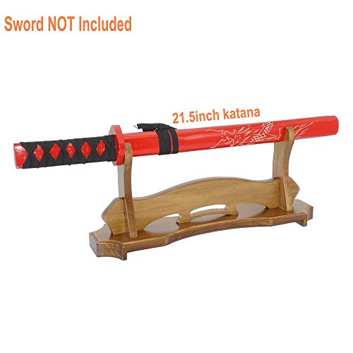 Espada soporte madera maciza pantalla Katana Samurai Espada sable soporte Horizontal Soporte de suelo, 1-layer