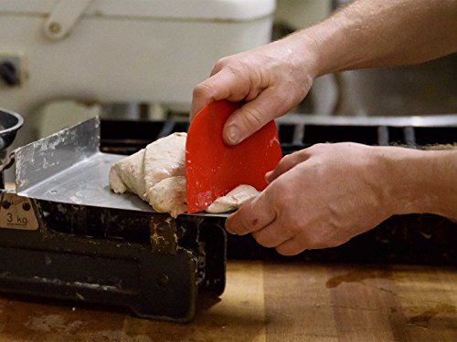 Espátulas de cocina con bordes redondeados (juego de 5) – Cocine como un profesional con esta espátula pastelera – Perfecta como paleta de cocina para cortar – Color: rojo – Robusta y duradera