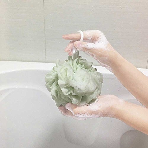 Esponja de baño para la ducha 4 unidades de 60 g cada una, esponja puf de malla lufa para el baño