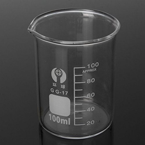 EsportsMJJ 5Pcs Graduó El Cubilete De Cristal Del Borosilicato 5Ml 10Ml 25Ml 50Ml 100Ml Fijó La Cristalería Del Laboratorio De Medición