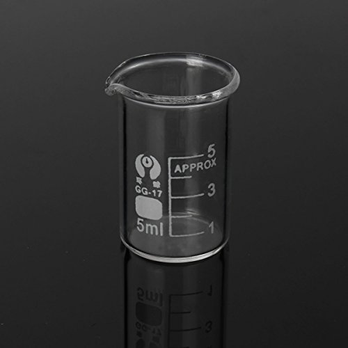 EsportsMJJ 5Pcs Graduó El Cubilete De Cristal Del Borosilicato 5Ml 10Ml 25Ml 50Ml 100Ml Fijó La Cristalería Del Laboratorio De Medición