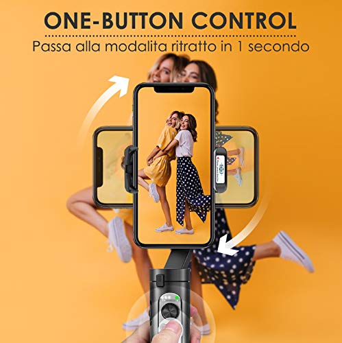 Estabilizador Móvil - Hohem Gimbal Móvil Plegable con 5 Modos para Vlog/Youtuber, 3 Ejes Estabilizador Carga de 280g Compatible con iPhone 11/Xs Max/Xr/Samsung Galaxy/Huaiwei/Xiaomi etc 【Versión 2020】