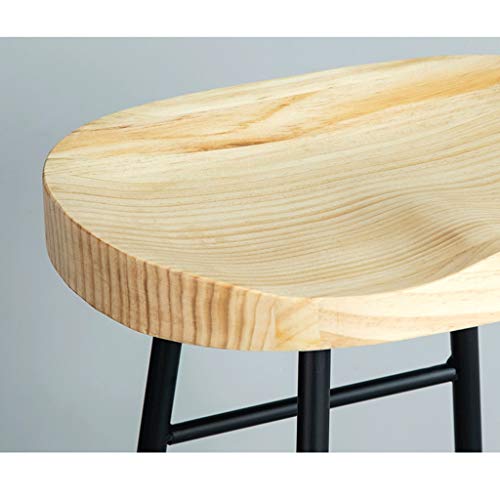 Estable Taburete de la Barra 45/65 / 75cm Hierro Forjado Taburete de la Barra Inicio Restaurante Bar Silla de Madera Maciza Taburete Silla de la Barra Gratis (Size : 45CM)