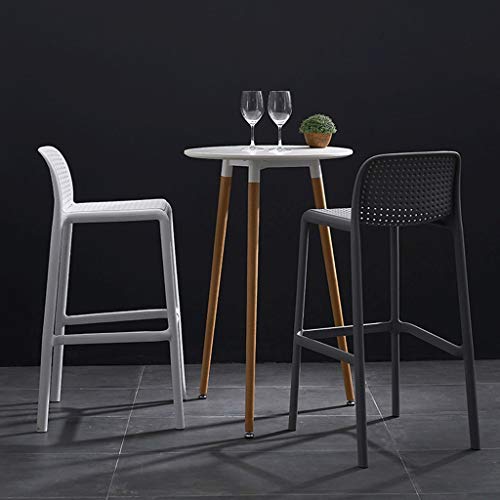 Estable Taburete de la Barra del Respaldo Restaurante Bar Recepción Personalidad Alta heces al Aire Libre Silla de la Barra Creativo Gratis (Color : Black, Size : 75cm)