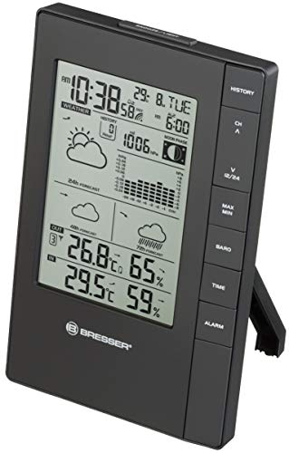 Estación meteorológica inalámbrica con sensor exterior TemeoTrend FSX con 3 días, fase lunar, alerta de heladas, presión de aire, humedad, temperatura y despertador integrado