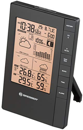 Estación meteorológica inalámbrica con sensor exterior TemeoTrend FSX con 3 días, fase lunar, alerta de heladas, presión de aire, humedad, temperatura y despertador integrado