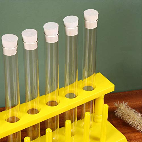 Estante Tubo Ensayo Plástico Amarillo, 6 Orificios Para Productos Químicos Laboratorio Para Almacenamiento Soporte Estudiante Escuela Hogar Cocina Amarillo