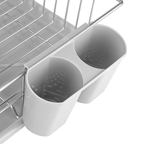 Estink escurreplatos para Cocina de Acero Inoxidable cubertero, Revestimiento escurreplatos de Apoyo para el Estante de la Cocina y el Lavabo para secar vajilla, Platos, Vasos