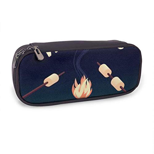 Estuche para lápices - Asador de malvaviscos Dibujado a mano Color plano de alta capacidad Estuche para lápices Organizador de papelería Estuche de maquillaje de viaje multifunción, Estuche para lápi