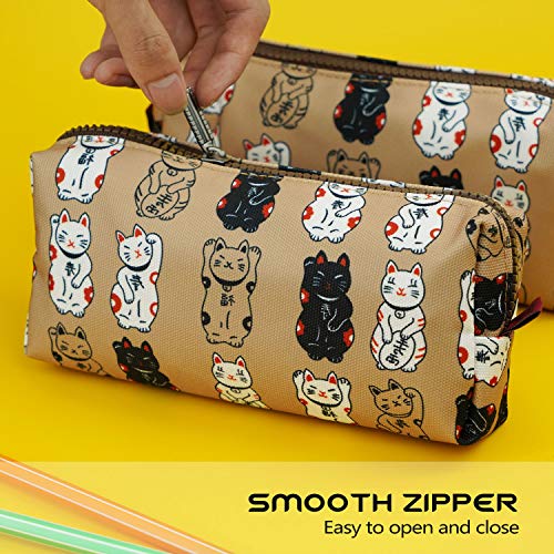 Estuche para lápices de gato japonés con diseño de gato de Maneki Neko