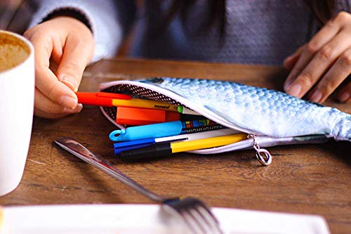 Estuche Para Lápices Tipo Pez Bolsa De Tela Para Niñosy Niñas, Estuche Para Lápices Papelería Para Niños Soporte Para Bolígrafo Blanco