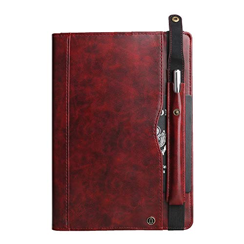 Estuche Portátil para SM-T720 T725, Cubierta Protectora Robusta de Cuerpo Completo, Funda de Cuero Slim Fit Stand PU para Galaxy Tab A, 10.5 '' T720 T725 (Vino Rojo)