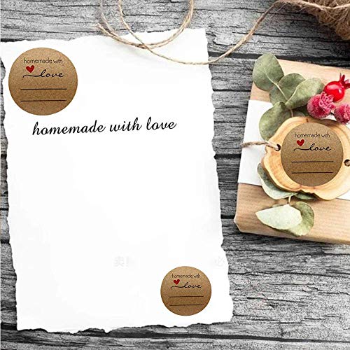 Etiquetas engomadas de enlatado con forma redonda para escribir etiquetas redondas hechas en casa con etiquetas de enlatado de amor (3,5 pulgadas)