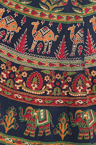 Exotic India - Falda larga con elefantes y camellos impresos - Multi - Talla Única