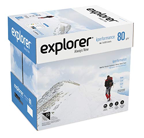 EXPLORER - Papel blanco multiusos para impresora - A4 80gr - 5 paquetes - 2500 folios