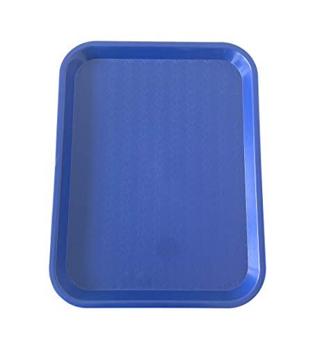 Extiff Juego de 3 bandejas de Servicio rectangulares Antideslizantes de plástico - 1 Rojo 1 Azul 1 Negro