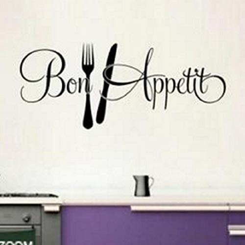 Extraíble Bon Appétit Palabras Patrón Cocina Comedor Pegatinas de pared Decoración del hogar Pegatinas impermeables Nueva promoción