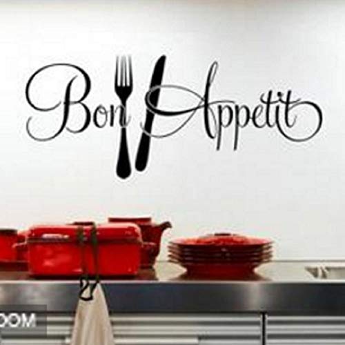 Extraíble Bon Appétit Palabras Patrón Cocina Comedor Pegatinas de pared Decoración del hogar Pegatinas impermeables Nueva promoción