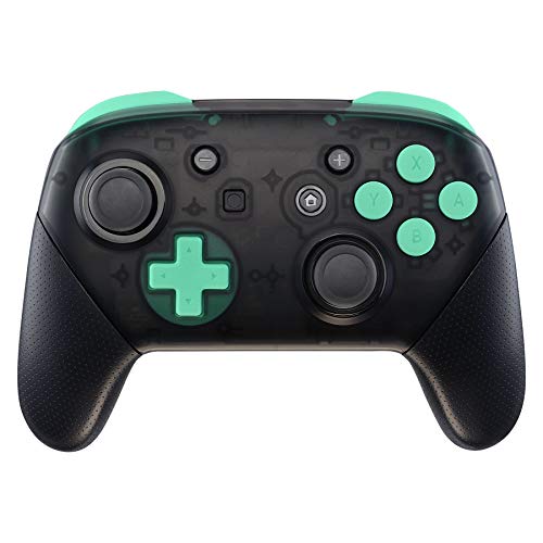 eXtremeRate ABXY D-Pad ZR ZL L R Botones para Mando Nintendo Switch Pro Teclas de Reemplazo Tacto Suave Botón Completo con Herramientas para Nintendo Switch Pro-Controlador NO Incluido(Menta Verde)