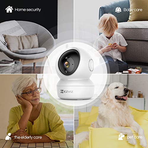 EZVIZ C6N Camara IP WiFi de vigilancia. FHD 1080P. Cámara Domo Interior 360º. PTZ. Vision Nocturna, deteccion de Movimiento, Audio bidireccional. Compatible con Alexa y Google. Andriod/iOS