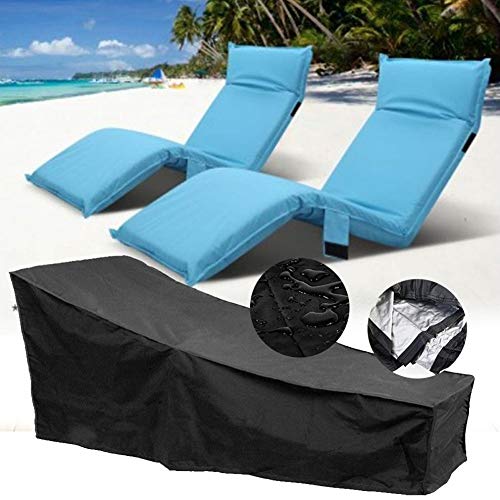 F Fellie Cover Funda Impermeable para Tumbona de Jardín o Patio al Aire Libre, Resistente al Viento Anti UV Ratán para Muebles de Jardín (210x75x40/80cm)