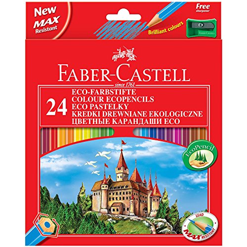 Faber-Castell 120124 - Set de 24 lápices ecológicos de colores, con sacapuntas