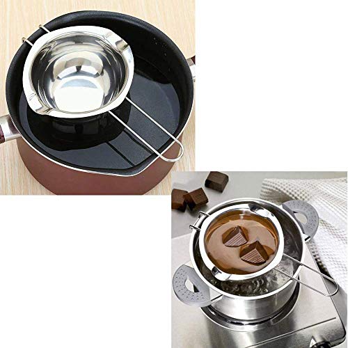 fablcrew 1pcs cuenco olla recipiente de baño María en inoxidable bol de fondre leche herramientas repostería de horno mantequilla de chocolate con leche con asa