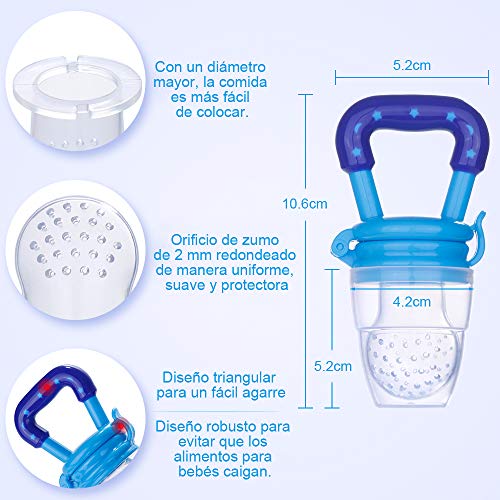 Faburo 3 Piezas Chupete Fruta,Baby Feeder Pacifiers de 3 Tamaños Diferentes con uno Clip para Chupete