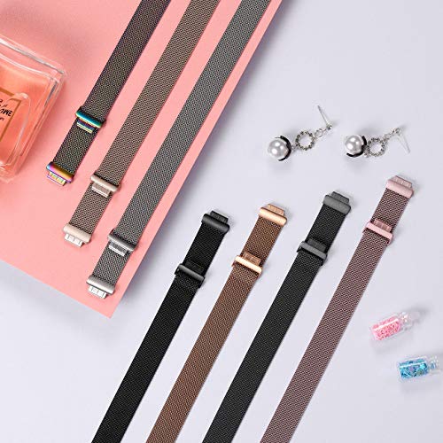 Faliogo Compatible para Fitbit Inspire Correa/Fitbit Inspire 2 Correa/Fitbit Inspire HR Correa, de Metal Acero Inoxidable Correa de Repuesto Compatible con Fitbit Ace 2, Pequeño, Plata