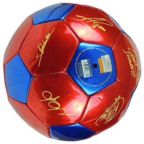 FCB FC Barcelona - Balón f.c. Barcelona con Escudo y firmas Grande Talla 5 (Accesorios Deportivos)