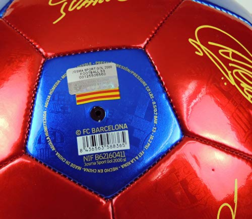 FCB FC Barcelona - Balón f.c. Barcelona con Escudo y firmas Grande Talla 5 (Accesorios Deportivos)