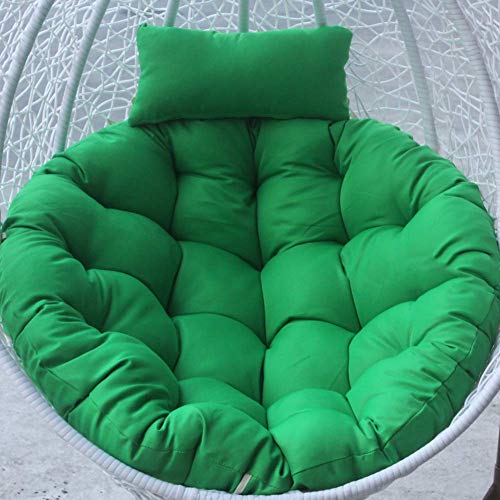 FCXBQ Cojines de Silla con Hamaca de Huevo Colgante sin Soporte, amortiguación Redonda con Asiento Giratorio Nido de algodón con Cremallera Gruesa Nido de Respaldo con Almohada - Verde Oscuro 105x