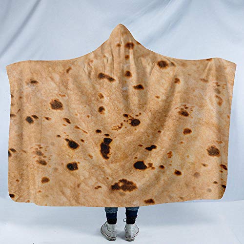 FDGDFG Sherpa Blanket Mexican Tortilla Hood Blanket Sherpa Blanket Thick Double Siesta Blanket Adult Blanket-150x200cm