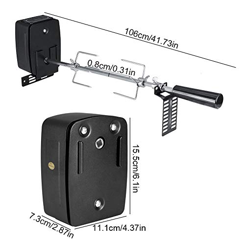 Fdit Kit de Asador Universal Parrilla Completo para Barbacoas de Carne de Acero Inoxidable con Barra Motor Eléctrico