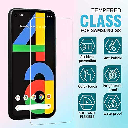 Ferilinso [4 Pack] Piezas Protector de Pantalla para Google Pixel 4A 4G [NO Apto para la edición 5G] Cristal Templado + 2 Piezas Protector cámara Protector de Lente de Cámara [9H Dureza]