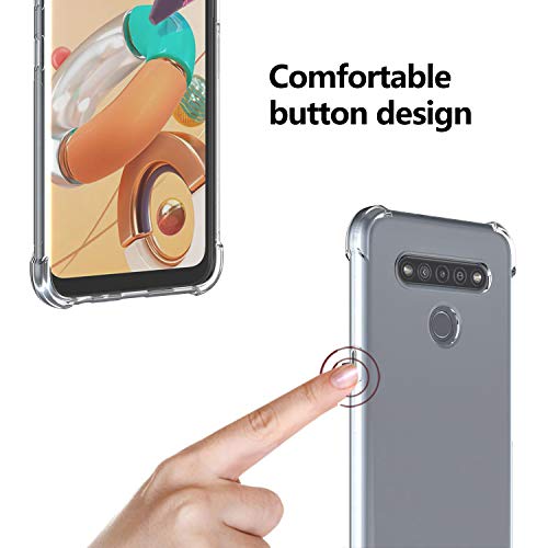 Ferilinso Funda para LG K41S Carcasa,[Reforzar la versión con Cuatro Esquinas][Funda Protectora de la cámara] Funda Protectora de Silicona de Piel de Goma TPU a Prueba (Transparente)