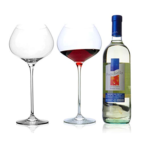 FFFLY Tronco Largo Vaso de Cristal Transparente Copa de Vino Tinto Conjunto de 2 Juegos, Copa de Vino Moderna e Indestructible Personalizada 730 ml, amuletos de Copa de Vino