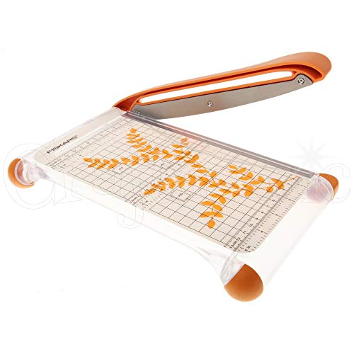 Fiskars Guillotina Bypass, Cizalla para papel A5, con Protección para dedos, 1003922