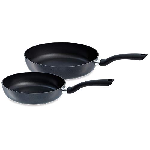 Fissler cenit - Juego de sartenes (2 unidades, 24 cm de diámetro, 28 cm de diámetro, sartenes de aluminio revestidas, antiadherentes, para todo tipo de fuegos, excepto inducción)