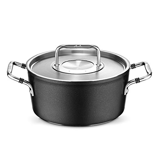 Fissler luno / Juego de ollas de aluminio, compuesto por 4 piezas, con funciones prácticas y tapaderas de vidrio, apta para cocinas de inducción, gas, vitrocerámica y eléctricas